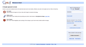 Gmail signed out, Late 2008-2009